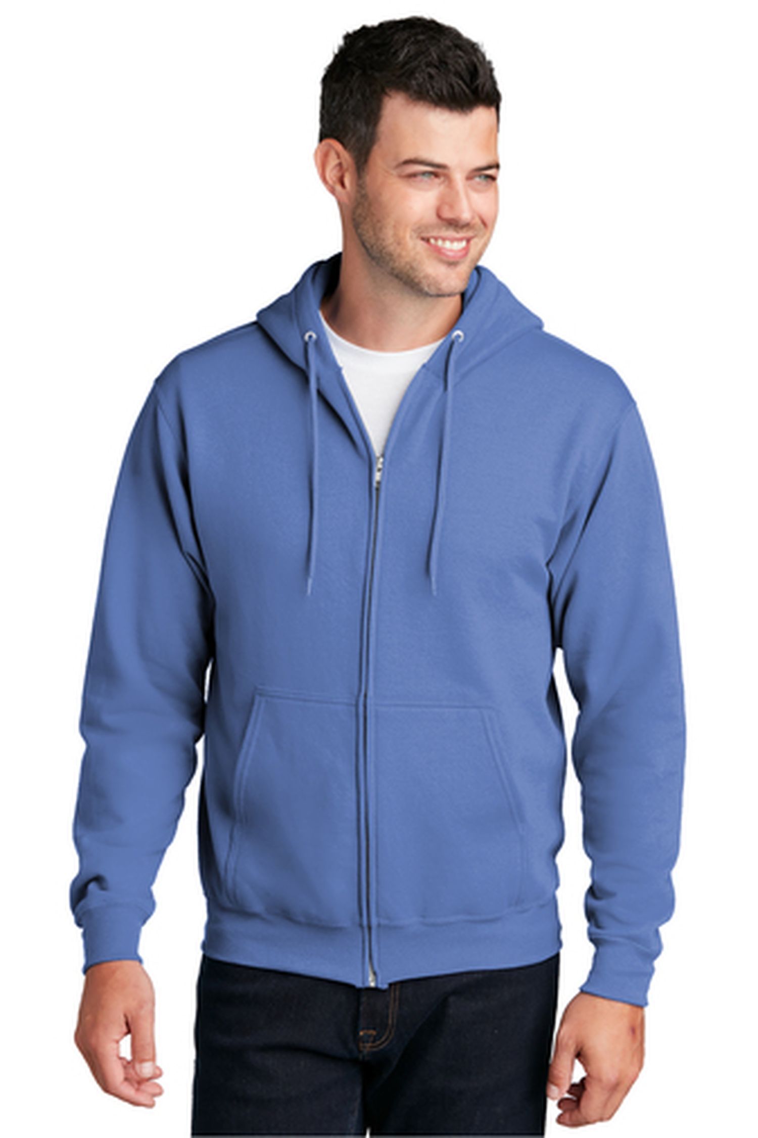 Port & Company® - Core Fleece 7.8-ounce 50/50 Cotton/Poly Full-Zip Hooded Sweatshirt